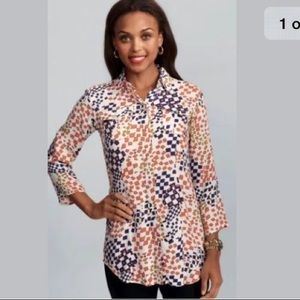 Cabi #404 Grand Prix Medium Geometric Print Top